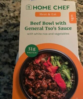 Beef bowl with General Tso’s Sauce