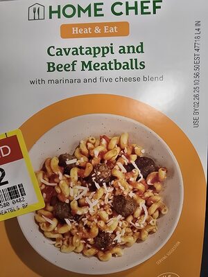 Cavatappi and beef meatballs