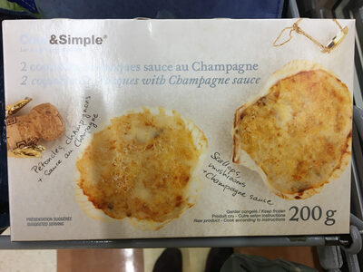 2 coquilles St-Jacques sauce au Champagne