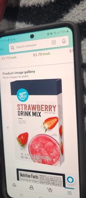Strawberry drink mix front packaging