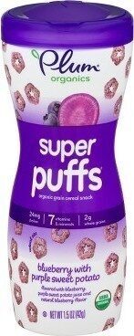 Super puffs organic grain cereal snack