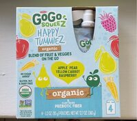 Organic Apple Pear Yellow Carrot Raspberry Fruit & Veggie Blend Snack