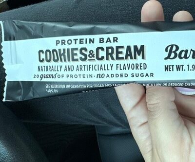 Cookies and cream protein bar