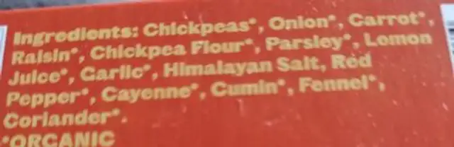 fabalish falafel bites kickin carrot ingredients label