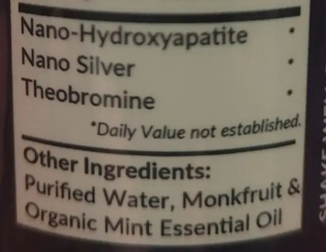 Medicinal Foods Dentite ingredients label