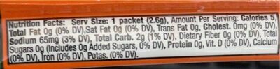Crush Orange Drink Mix nutrition facts table