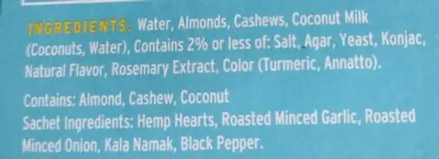 Unknown ingredients label