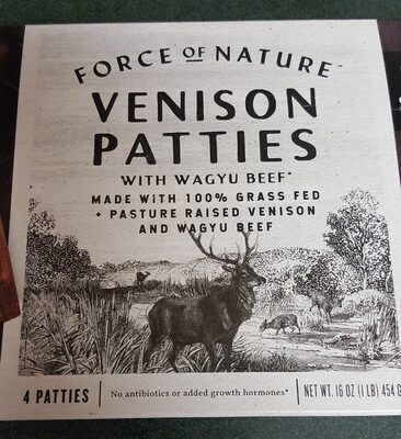 Venison patties front packaging
