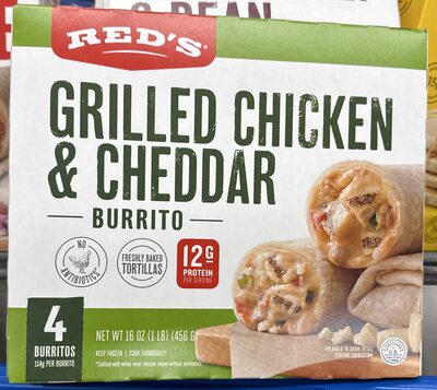 Grilled chicken and cheddar burrito