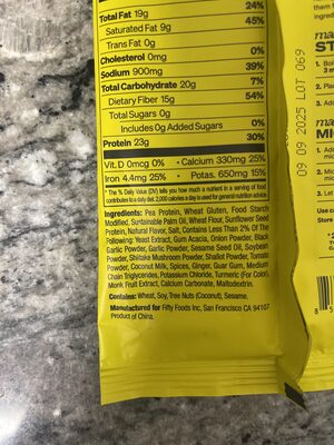 Immi Ramen ingredients label