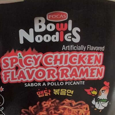 spicy ramen pocas front packaging