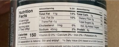Thicka Than a Snicka Peanut Butter nutrition facts table