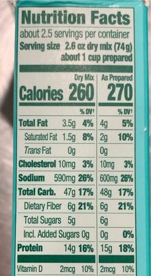 CHEDDY MAC CREAMY CHEDDAR AND MACARONI ingredients label