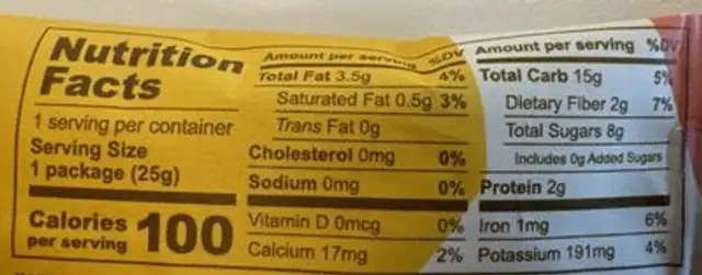 Apple pie nutrition facts table