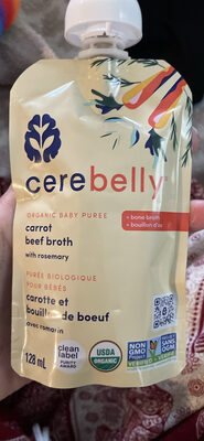 Organic Baby Puree Carrot Beef Broth with Rosemary