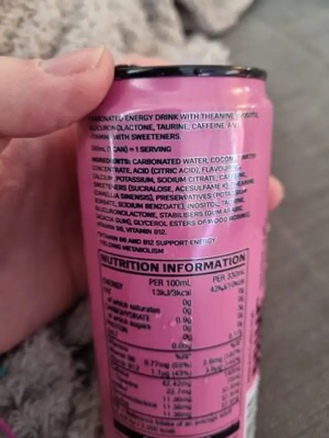 PRIME STRAWBERRY& WATERMELON ingredients label