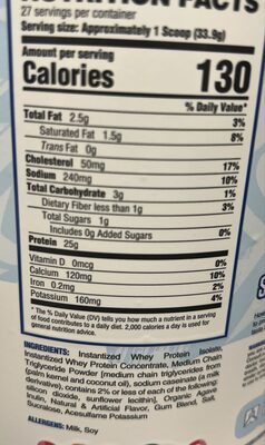 Jet-Puffed Loaded Protein Marshmallow Flavor ingredients label
