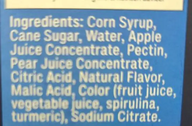 feuit blox ingredients label