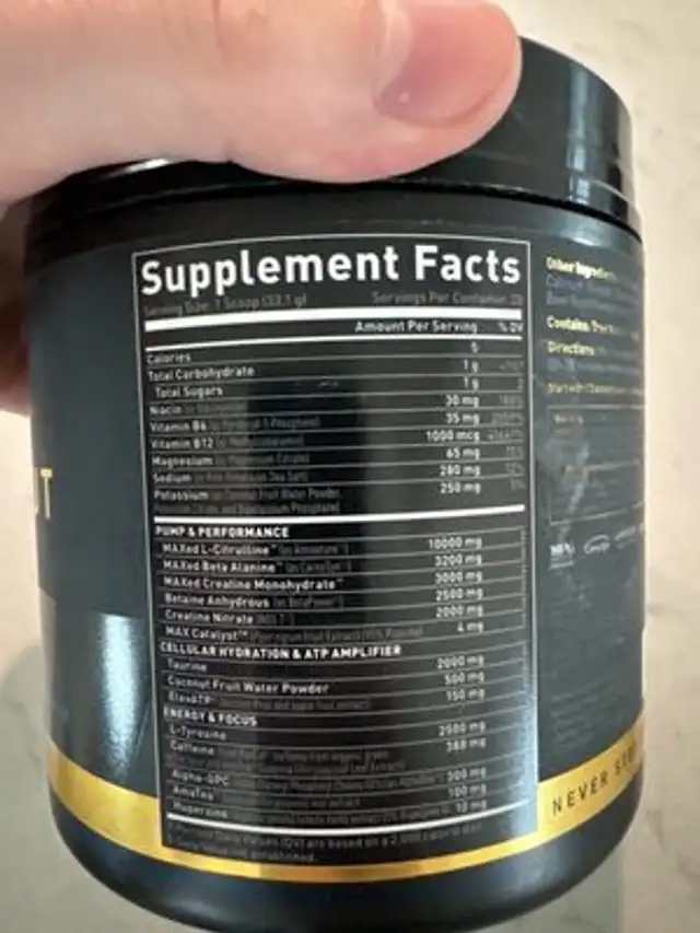 Kaged Pre Workout - Cherry Limeade nutrition facts table