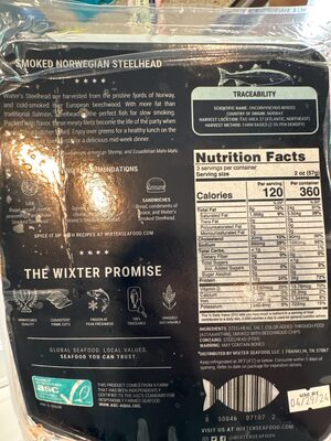 Smoked Norwegian Steelhead nutrition facts table