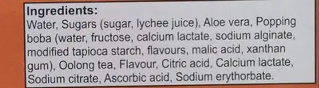 jelly popping boba ingredients label
