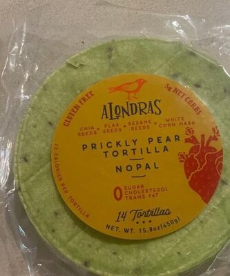 Prickly, pear, tortilla front packaging