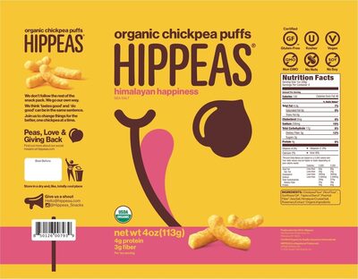 Hippeas sea salt himalayan happiness organic chickpea puffs