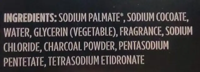 big ass lump of coal activated charcoal soap ingredients label