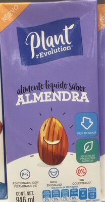 Alimento liquido sabor almendra front packaging