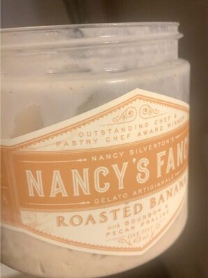 Nancy’s fancy roasted banana with bourbon pecan praline
