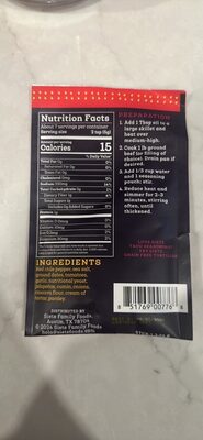 Spicy Taco Seasoning nutrition facts table