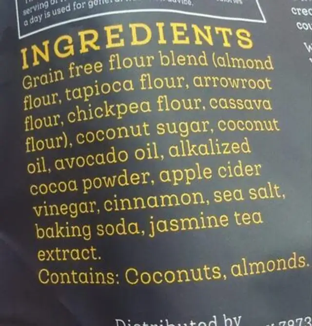 Unknown ingredients label
