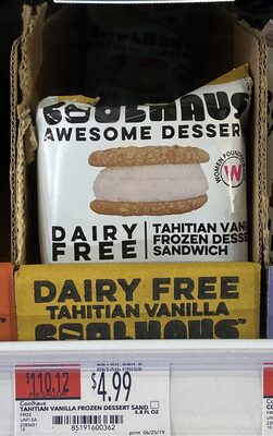 Dairy Free Tahitian Vanilla Frozen Dessert Sandwich