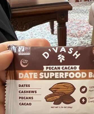 Pecan cacao date superfood bar