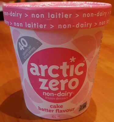 Arctic zero non-dairy frozen dessert cake batter flavour front packaging