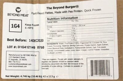 Beyond Burger Plant Based Patties (1G4)