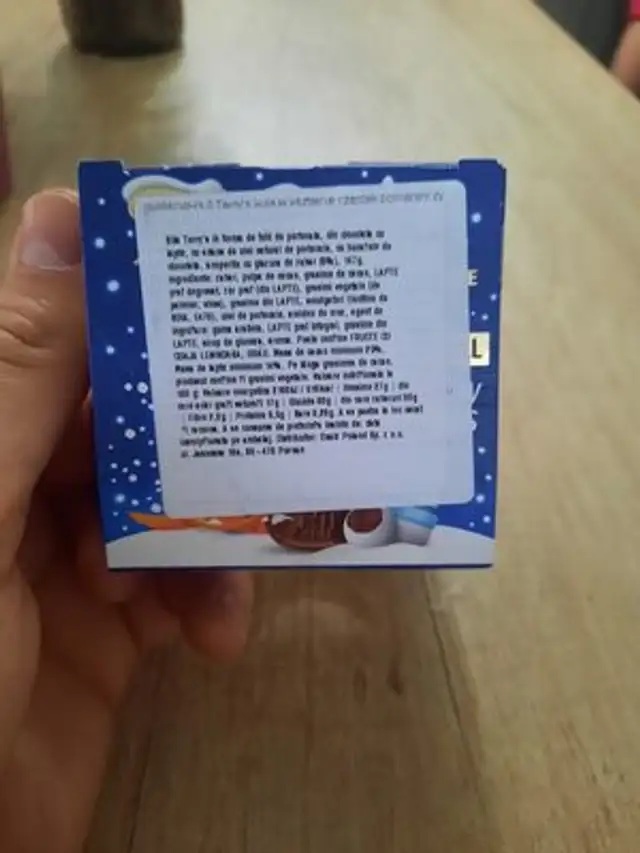 Terry’s Orange Snowballs nutrition facts table
