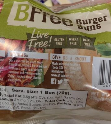 Bfree Burger Buns