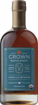 Syrup, vanilla infused front packaging