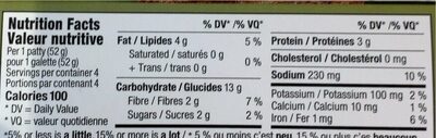 Organic Spicy Veggie Meatless Breakfast Sausage nutrition facts table