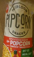 Spicy cheddar mini popcorn with Tabasco sauce flavor