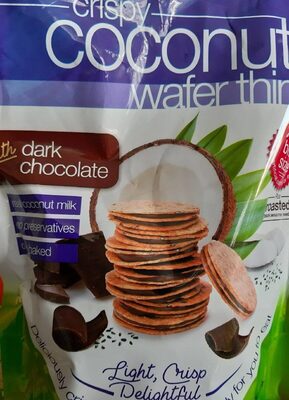 Crispy coconut wafer thins with dark chocolate