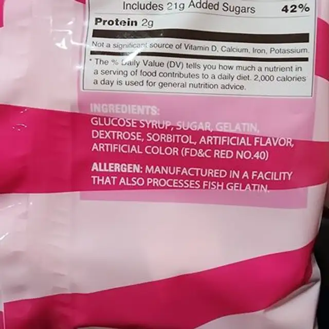 heart marshmallows ingredients label
