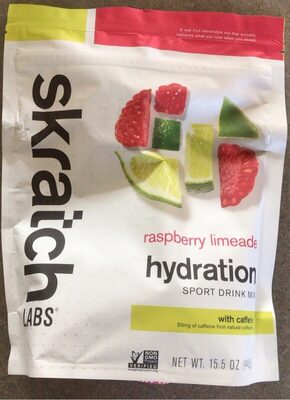 Raspberry limeade hydration sport drink mix with caffeine