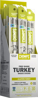 Free range jalapeo turkey jerky snack sticks