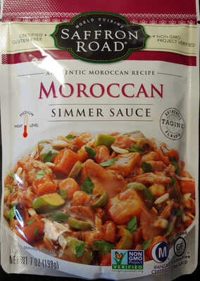 Simmer sauce, moroccan front packaging