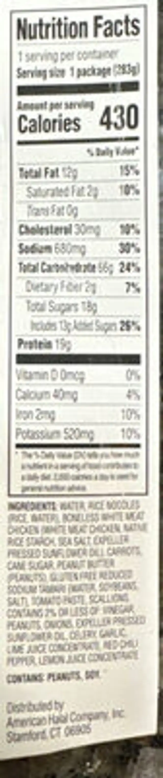 Unknown ingredients label
