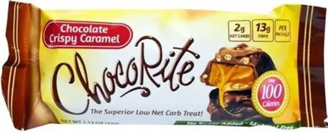 Chocorite chocolate crispy caramel front packaging