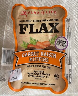 Flax Carrot Raisin Muffins