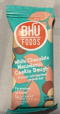 Keto White Chocolate Macadamia Cookie Dough Bar front packaging